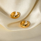 Stainless Steel Letter C Shape Clip On Earrings - Trendsi