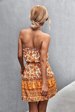 Bohemian Frill Trim Strapless Dress - Trendsi
