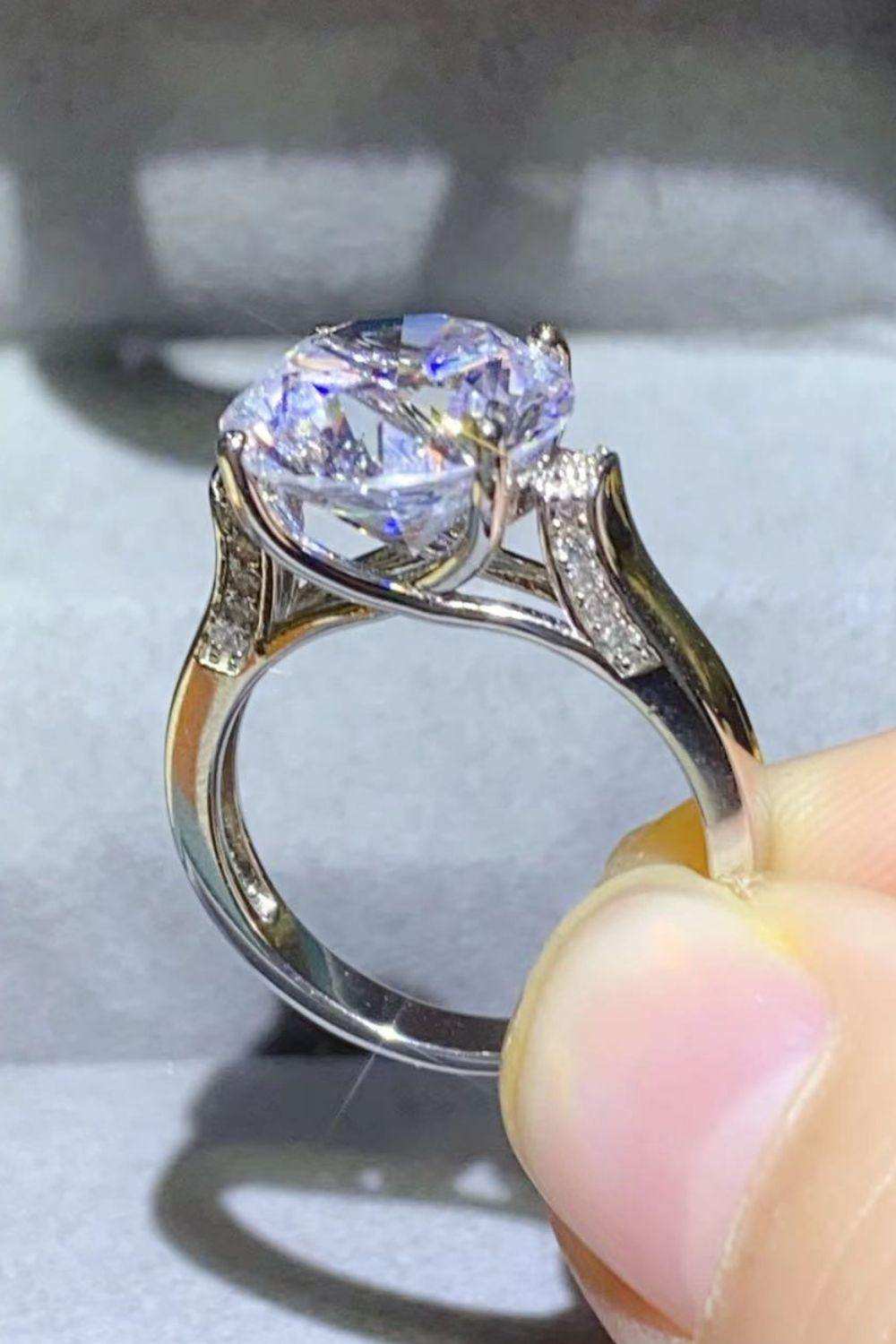 5 Carat Moissanite Platinum-Plated Ring - Trendsi - Flyclothing LLC