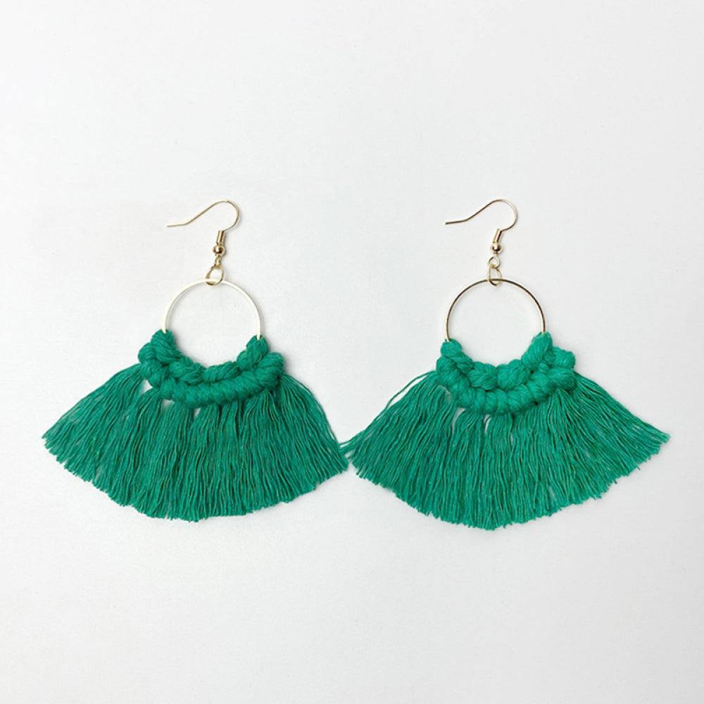Fringe Detail Dangle Earrings - Trendsi
