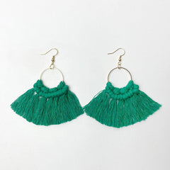 Fringe Detail Dangle Earrings - Trendsi