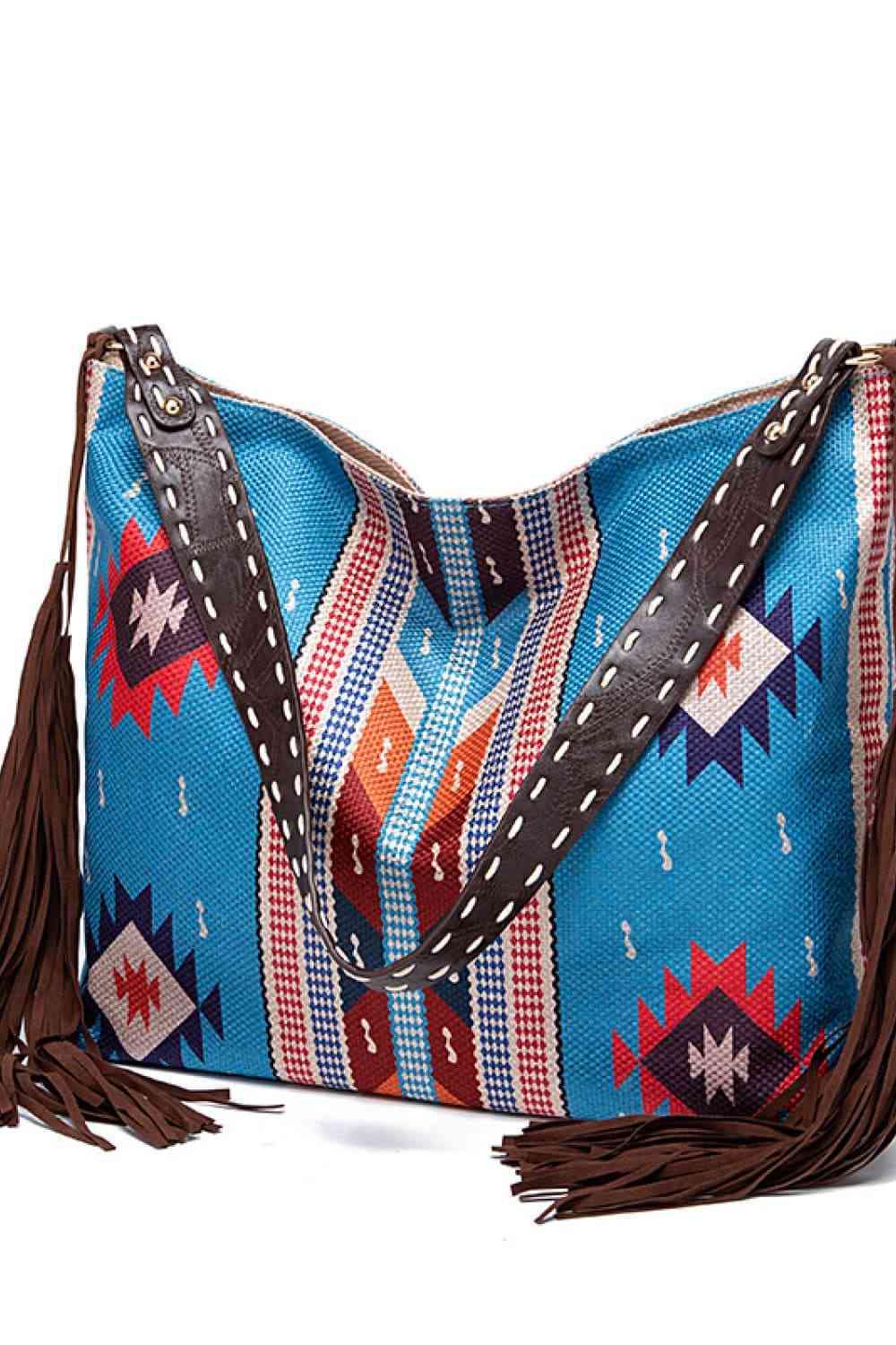Geometric Canvas Tote Bag - Trendsi