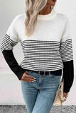 Striped Drop Shoulder Sweater - Trendsi