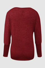 Cutout Round Neck Long Sleeve T-Shirt - Trendsi - Flyclothing LLC