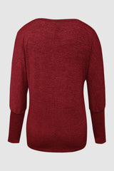 Cutout Round Neck Long Sleeve T-Shirt - Trendsi
