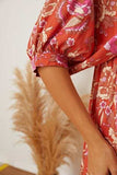 Floral Tie Neck Half Sleeve Dress - Trendsi - Flyclothing LLC