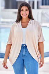 Plus Size Ribbed Cocoon Cover Up - Trendsi - Flyclothing LLC