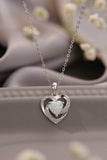 Opal Heart Pendant Necklace - Trendsi
