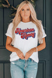 American HONEY Cuffed Tee - Trendsi