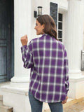 Plaid Button Up Pocketed Shirt - Trendsi - Flyclothing LLC