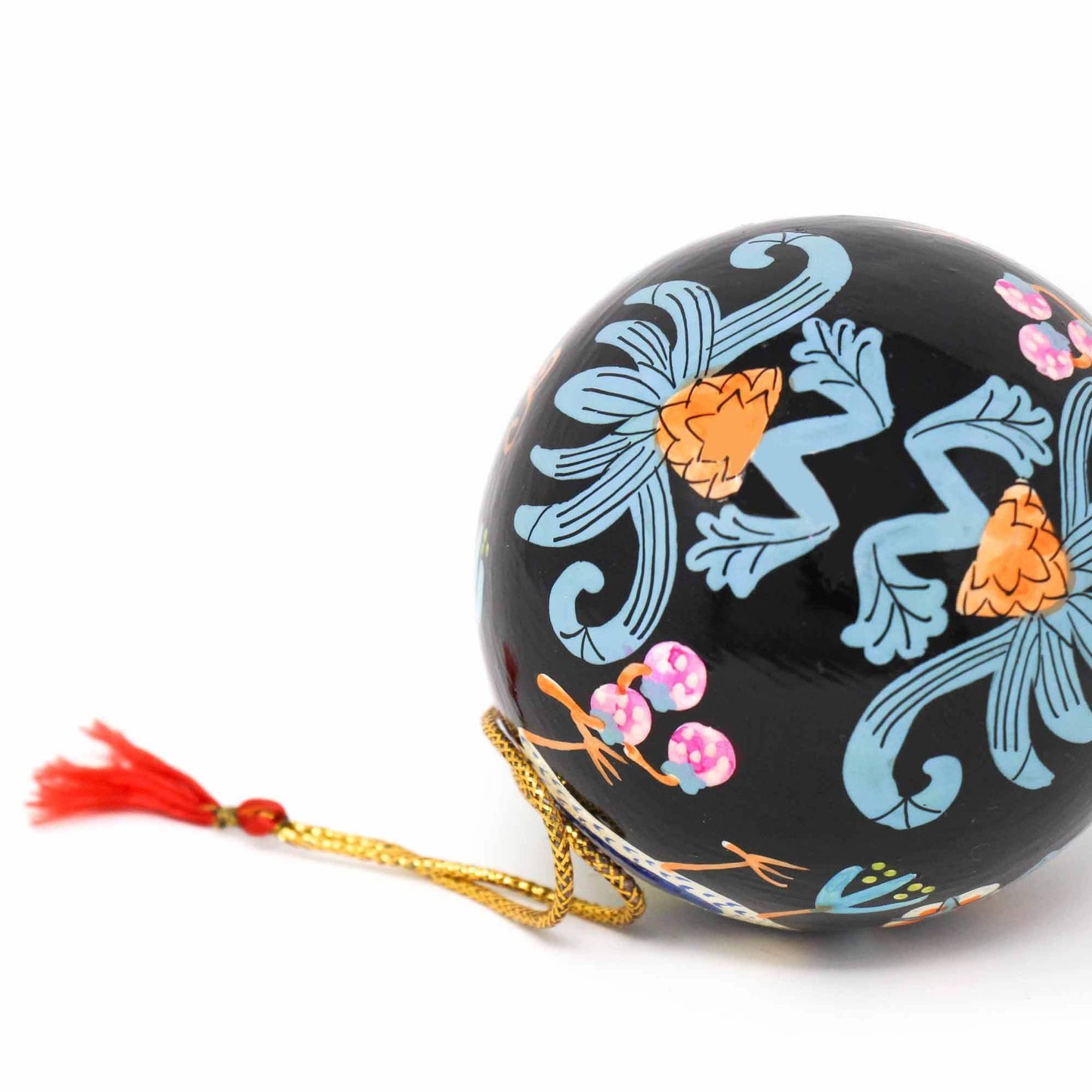 Handpainted Birds with Flowers Ornament, Set of 2 - Asha Handicrafts - Flyclothing LLC