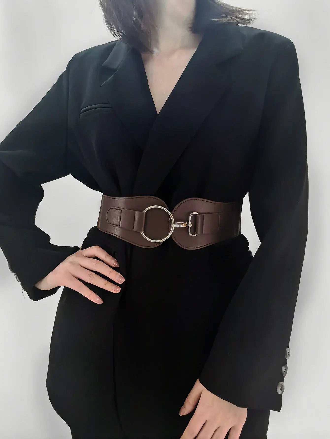 PU Elastic Wide Belt - Trendsi - Flyclothing LLC