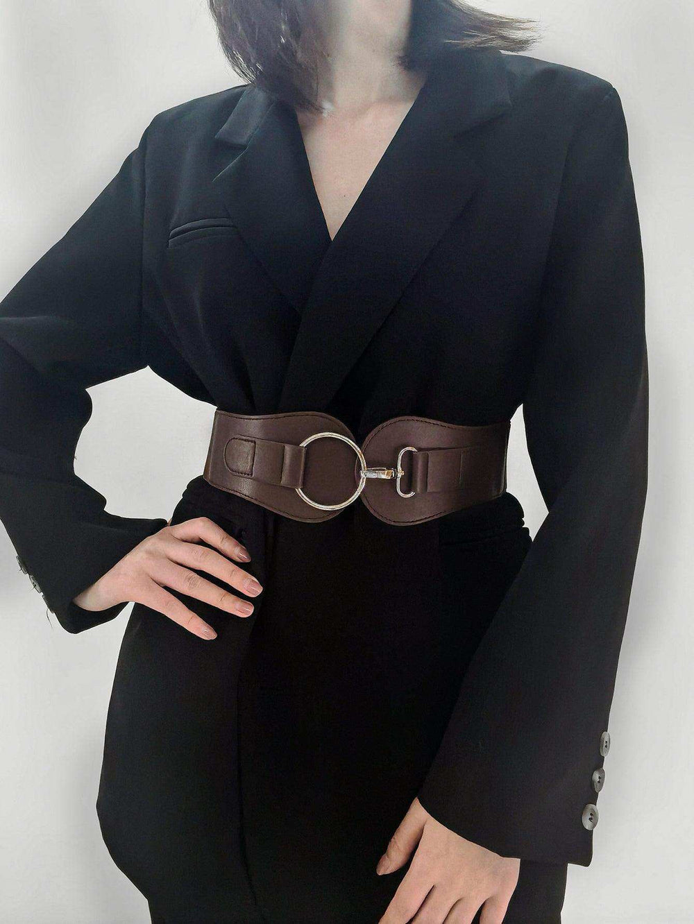 PU Elastic Wide Belt - Trendsi - Flyclothing LLC