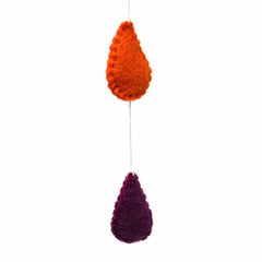 Rainbow Raindrops Felt Mobile Hanging Room Decor - Global Groove Direct