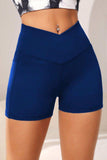 Wide Waistband Active Shorts with Pocket - Trendsi - Flyclothing LLC