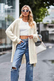 Open Front Dropped Shoulder Longline Cardigan - Trendsi