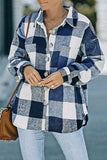 Plaid Button Up Dropped Shoulder Jacket - Trendsi - Flyclothing LLC
