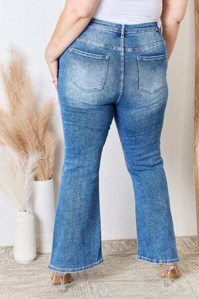 RISEN Full Size High Rise Ankle Flare Jeans - Trendsi - Flyclothing LLC