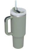 Stainless Steel Tumbler with Upgraded Handle and Straw - Trendsi