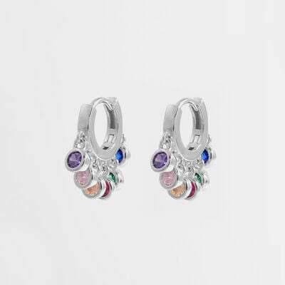 Zircon 925 Sterling Silver Huggie Earrings - Trendsi - Flyclothing LLC