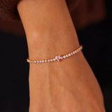 Heart Shape Inlaid Zircon 18K Gold-Plated Bracelet - Trendsi