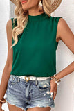 Tied Mock Neck Blouse - Trendsi - Flyclothing LLC