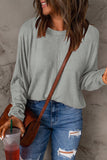 Seam Detail Round Neck Long Sleeve Top - Trendsi