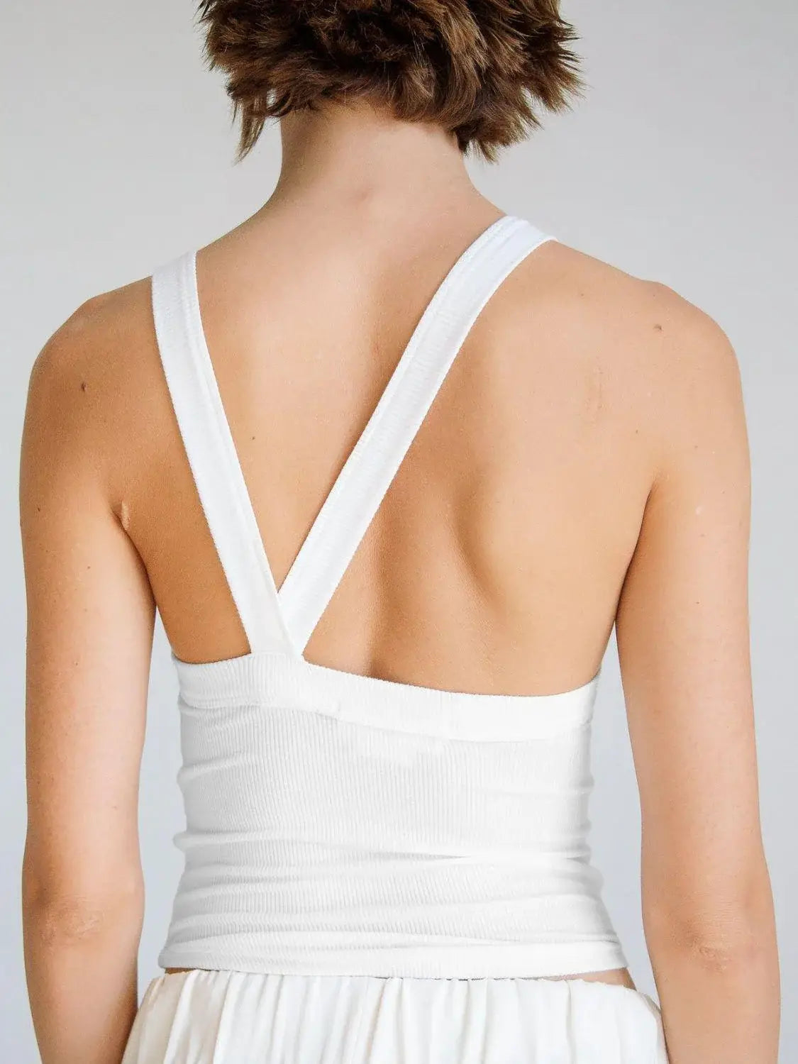 Halter Neck Ribbed Cropped Top - Trendsi - Flyclothing LLC