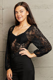 Lace Long Sleeve Bodysuit - Trendsi