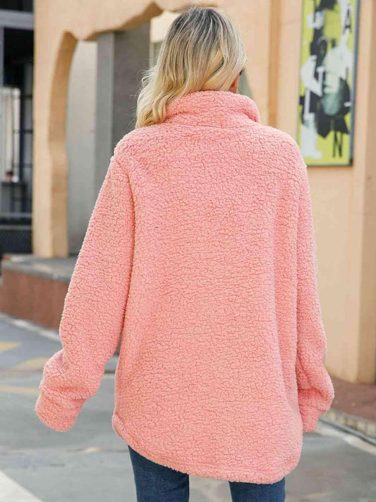 Button Down Collared Coat - Trendsi