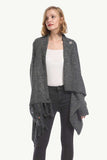 One-Button Tassel Tie Asymmetrical Hem Cardigan - Trendsi - Flyclothing LLC