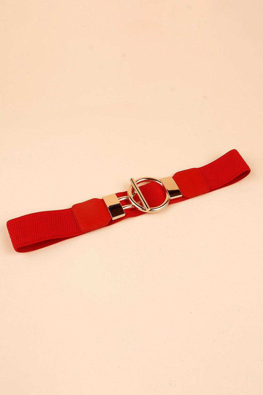 Circle Shape Buckle Zinc Alloy Buckle PU Leather Belt - Trendsi - Flyclothing LLC