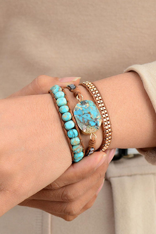 Handmade Natural Stone Copper Bracelet - Trendsi