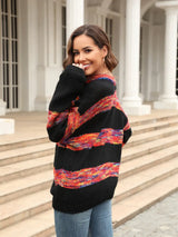 Striped Drop Shoulder Sweater - Trendsi - Flyclothing LLC