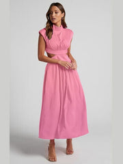 Cutout Mock Neck Sleeveless Dress - Trendsi