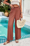 Smocked Wide Leg Pants with Pockets - Trendsi - Flyclothing LLC
