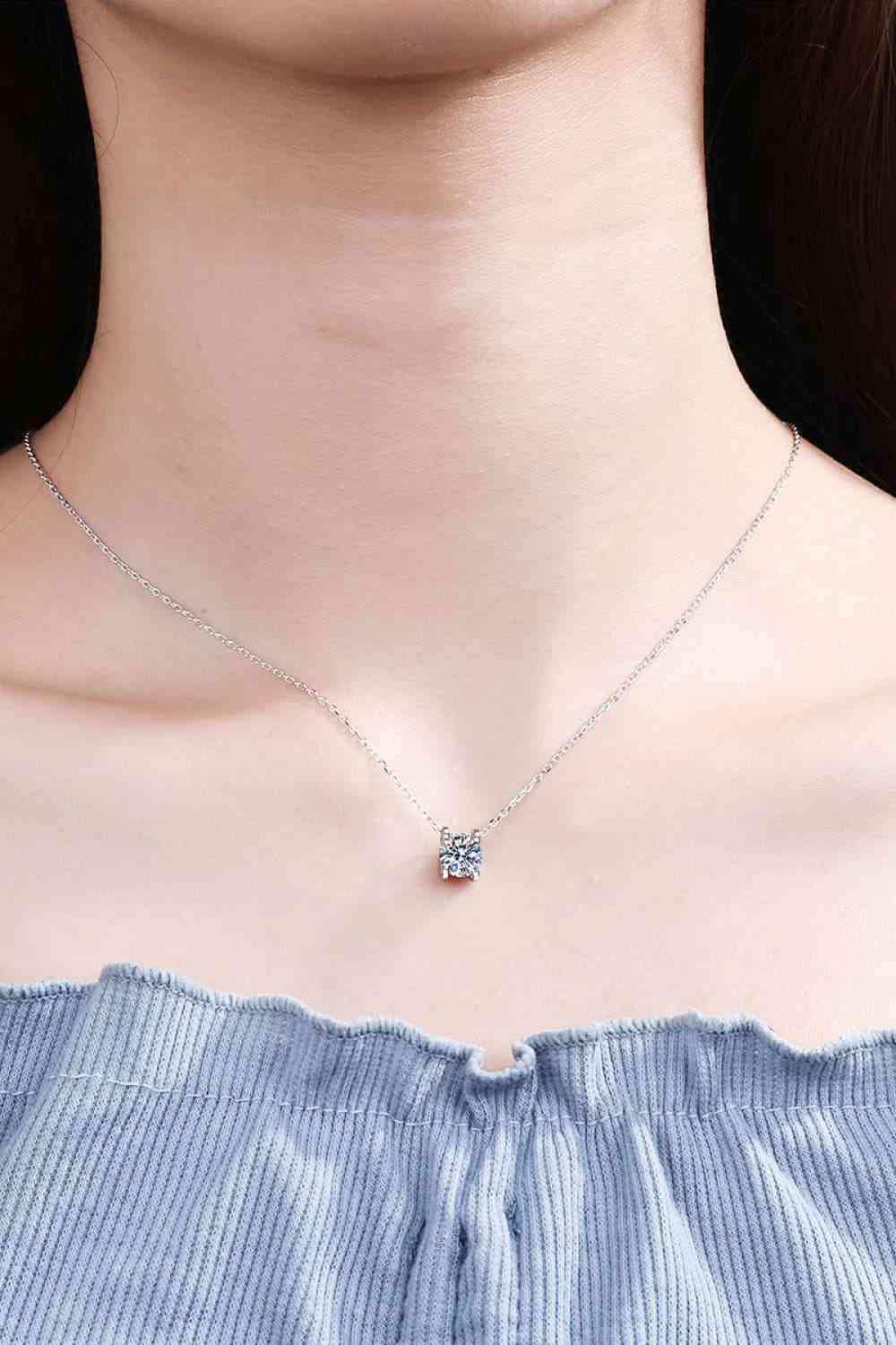 Moissanite 925 Sterling Silver Necklace - Trendsi - Flyclothing LLC