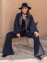 Plus Size Embroidered Open Front Jacket - Trendsi - Flyclothing LLC
