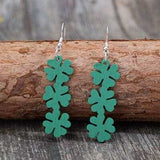 Lucky Clover Wooden Dangle Earrings - Trendsi - Flyclothing LLC