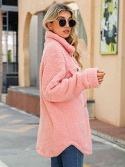 Button Down Collared Coat - Trendsi