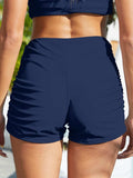 Ruched Mid-Rise Waist Swim Shorts - Trendsi - Flyclothing LLC