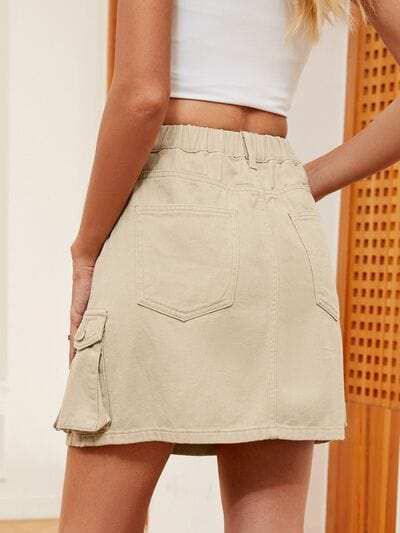 High Waist Denim Skirt - Trendsi - Flyclothing LLC
