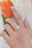 High Quality Natural Moonstone 925 Sterling Silver Three Stone Ring - Trendsi - Flyclothing LLC