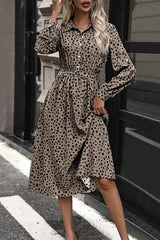 Polka Dot Tied Button Up Dress - Trendsi - Flyclothing LLC