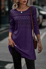Printed Round Neck Long Sleeve T-Shirt - Trendsi