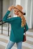 Decorative Button V-Neck Long Sleeve T-Shirt - Trendsi - Flyclothing LLC