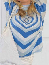 Heart Mock Neck Long Sleeve Sweater - Trendsi - Flyclothing LLC