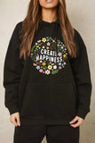Simply Love Full Size CREATE HAPPINESS Graphic Hoodie - Trendsi