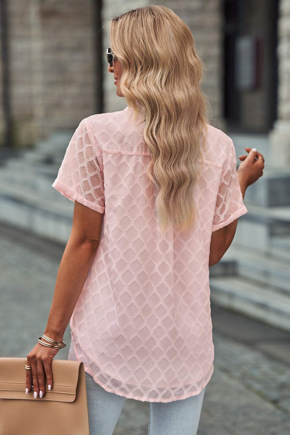 Button Up Short Sleeve Shirt - Trendsi - Flyclothing LLC