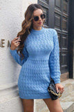 Cable-Knit Openwork Sweater Dress - Trendsi - Flyclothing LLC